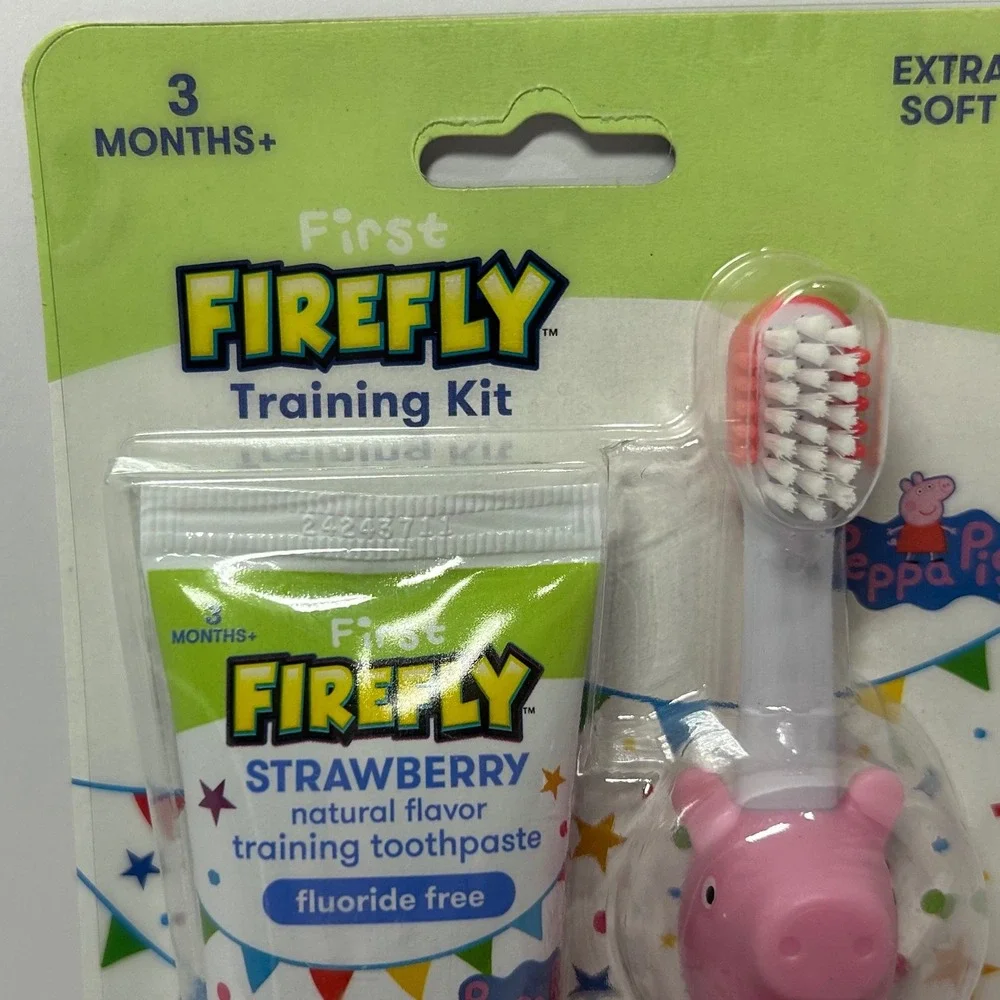 First Firefly Peppa Pig Training Kit Light Up Timer Toothbrush Strawberry Paste